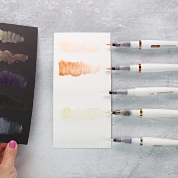 Stylo Pailleté Nuvo Aqua Shimmer SIE Sunlight Sienna | Effet Brillant | Pointe Précise | 16 Cm