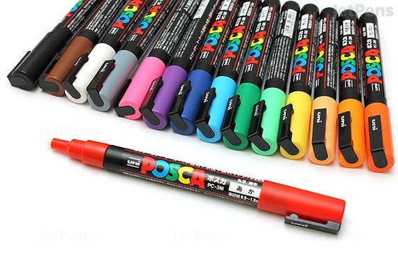 POSCA PC-3M Fine Bullet Tip Marker Pens - Starter Colours (Pack of 8), 153544842