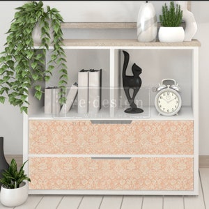 Prima Marketing Redesign Decoupage Dekor Seidenpapier – PFIRSICH DAMASK - 2 Bogen (19″ X 30″)
