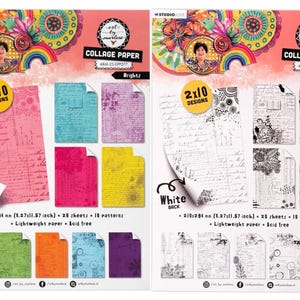 Bloco de papel para colagem Art By Marlene - Brilhante ou Preto e Branco 8,25"X11,57" 20/Pkg