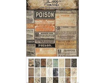 Tim Holtz Idea-Ology ハロウィン背景幕 両面カードストック 6インチ×10インチ 24枚入り TH94433