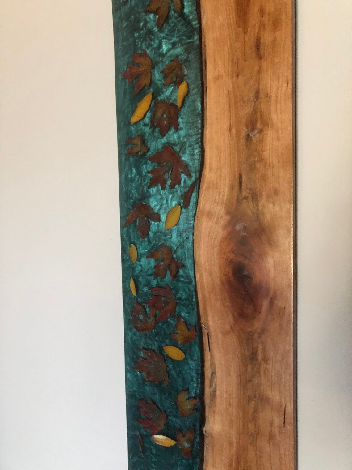 Maple leaf wall art epoxy resin live edge natural Etsy