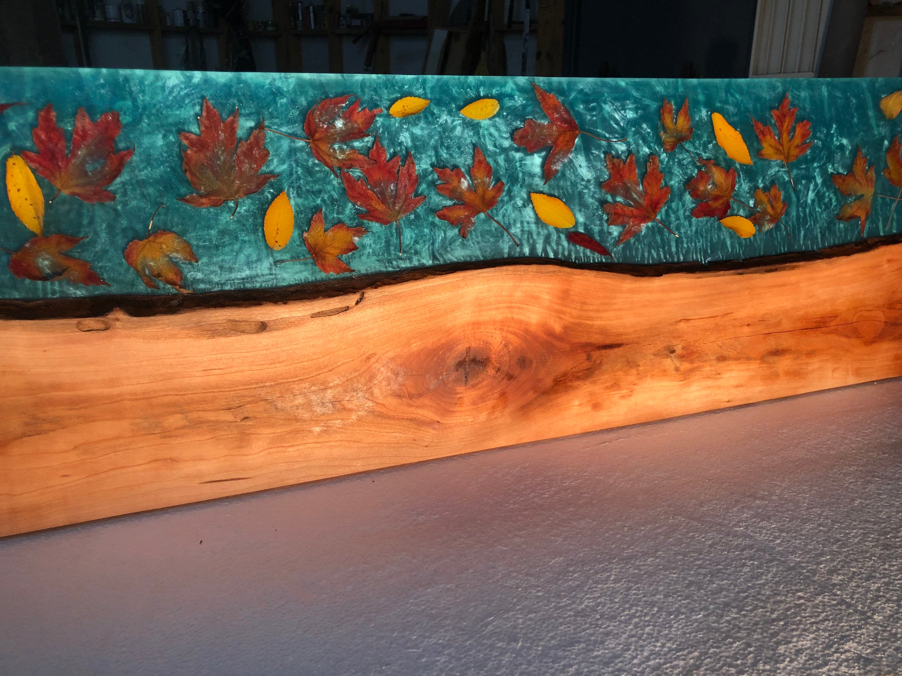 Maple Leaf Wall Art Epoxy Resin Live Edge Natural Etsy