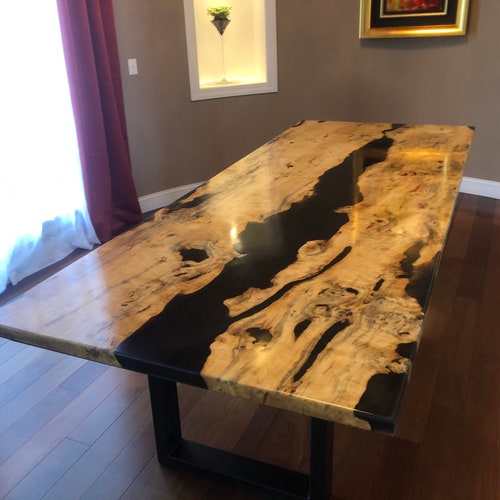 25 Ft Bartop River Table Live Edge With River Stone and Trout Etsy