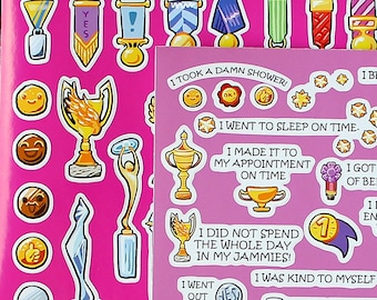 Achievable Adulting Sticker Sheet (Achievement, Reward, Prize, Trophy, Award)