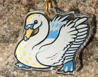 Swan Key Ring / Keyring / Charm / Keychain