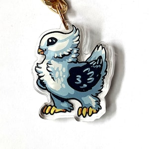 Fancy Satinette Pigeon Keyring / Key Ring / Keychain / Charm