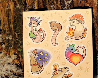 Cute Rats Vinyl Sticker Sheet (Set of 2)