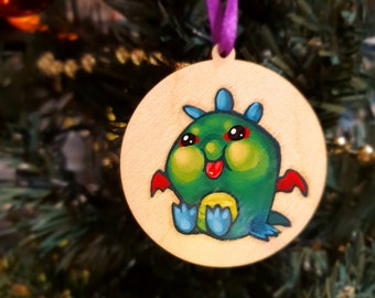 Wooden Hanging Fubblesnout the Dragon Ornament