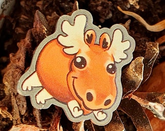 Chonky Moose Metal Pin