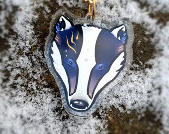 Badger Charm Keyring (European Badger)