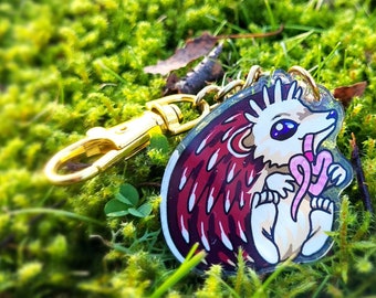 Hedgehog Charm Keyring