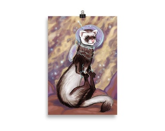 Space Ferret A4 Poster (21 x 30 cm) (about 8 x 10 in)