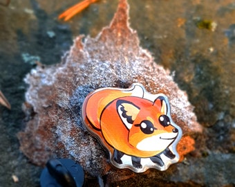 Chonky Fox Pin | Cute Stainless Steel Enamel Pin