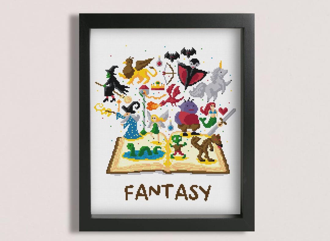 Fantasy Book Cross Stitch Pattern Printable PDF Pattern - Etsy