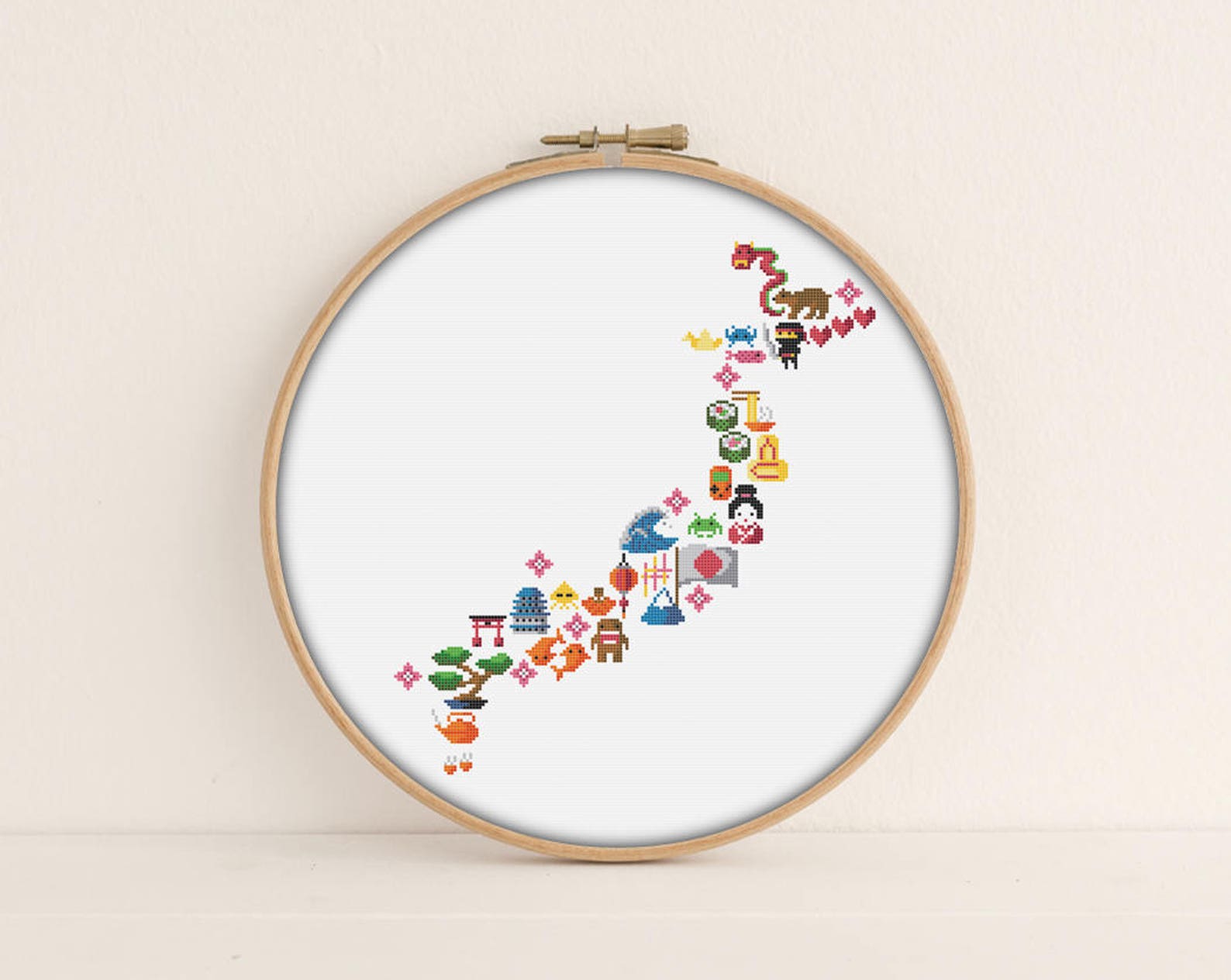 Japan Cross Stitch Pattern Printable Pdf Pattern Kawaii Etsy New Zealand