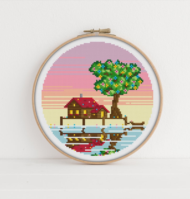 Four Seasons Cross Stitch Pattern Set Season Embroidery | Etsy