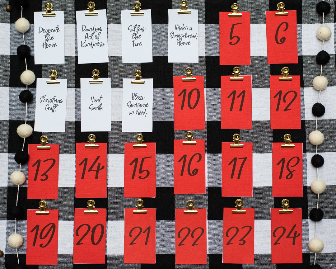 CLASSIC Christmas Advent Calendar And Daily Advent Activities Set Of