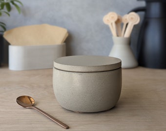 Concrete Sugar Bowl with Lid