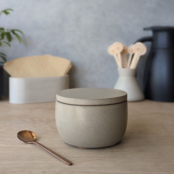 Concrete Sugar Bowl with Lid