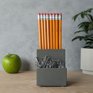 Concrete Desk Organizer Gray