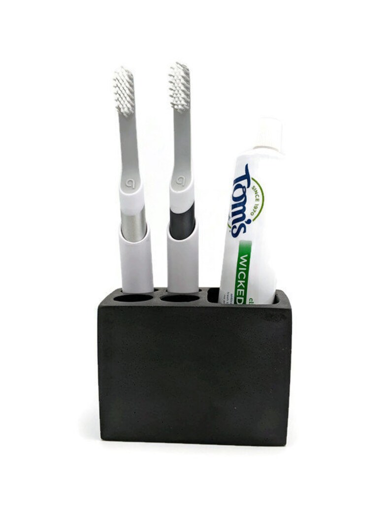 Toothbrush Holder. Concrete Toothpaste Caddie. Quip Toothbrush Etsy