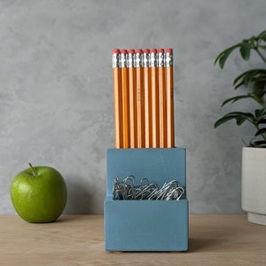 Concrete Desk Organizer Powder Blue