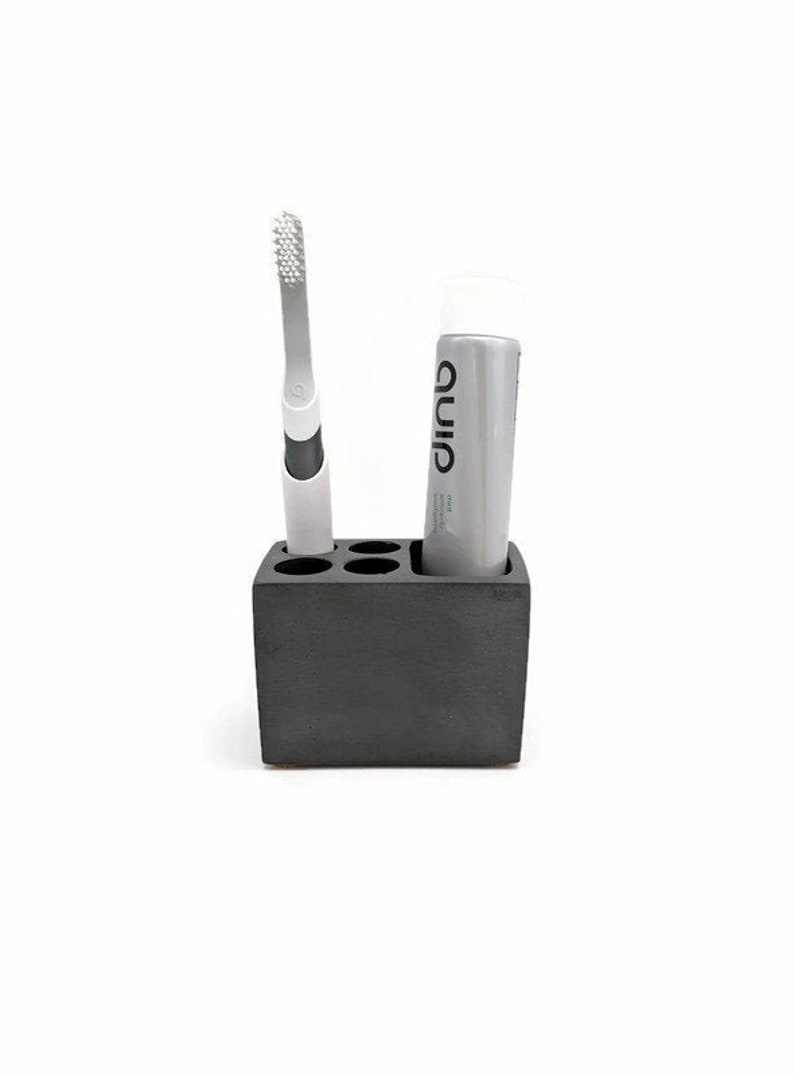 Toothbrush Holder. Concrete Toothpaste Caddie. Quip Toothbrush Etsy