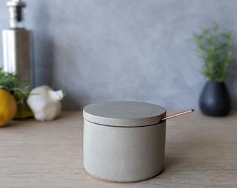 Concrete Salt Cellar with Lid