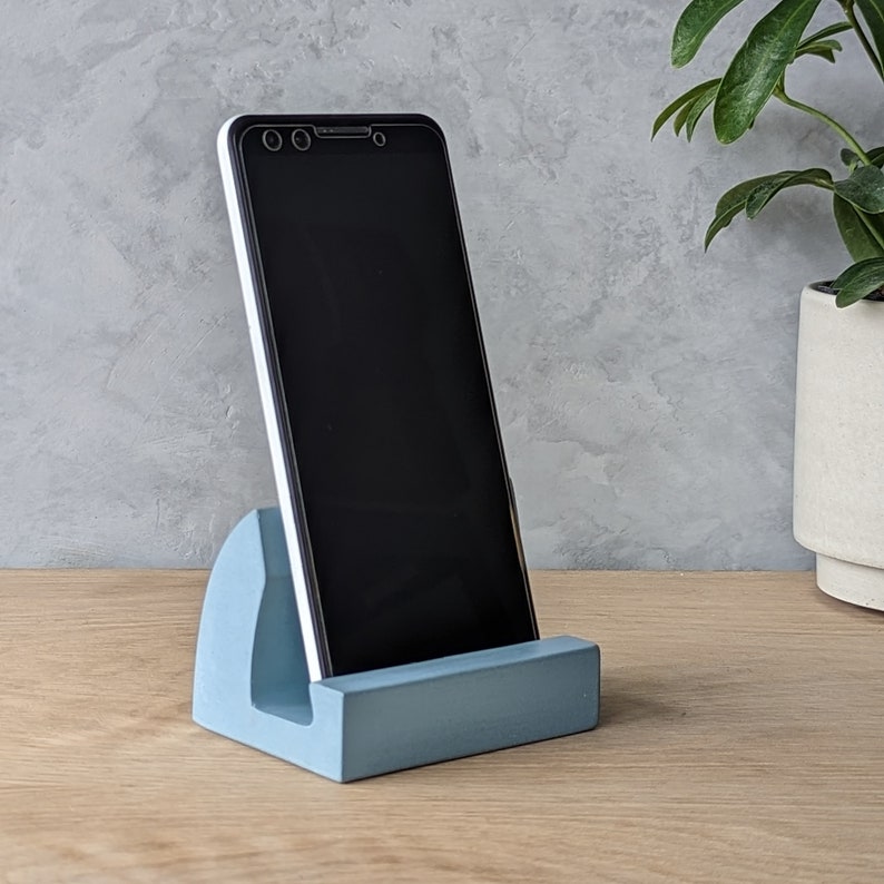 Concrete Cell Phone Holder Powder Blue