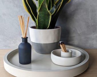 Large Round Concrete Tray