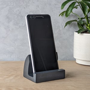 Concrete Cell Phone Holder Charcoal Black