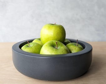 9" Heavy Concrete Fruit Bowl