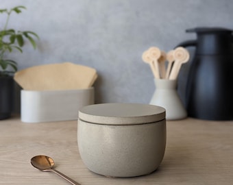 Concrete Sugar Bowl with Lid