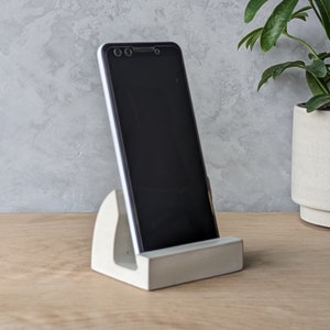 Concrete Cell Phone Holder Cream White