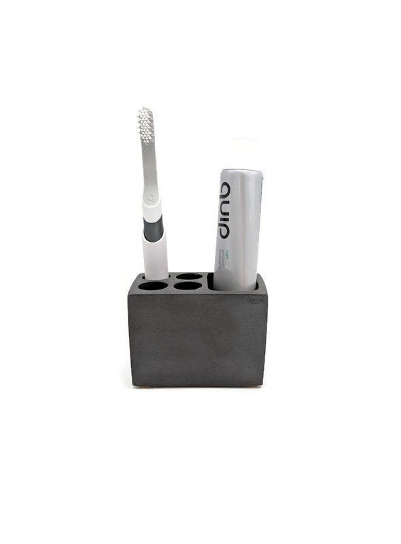 Toothbrush Holder. Concrete Toothpaste Caddie. Quip Toothbrush Etsy
