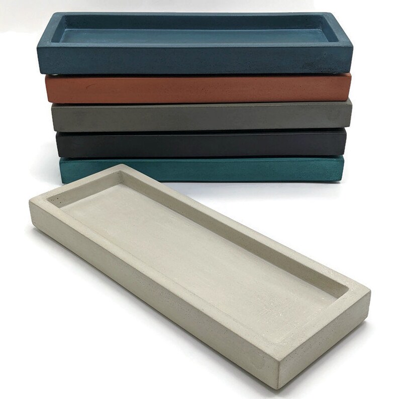 Concrete Tray. Bathroom Decor. Handcrafted Concrete. Cement | Etsy