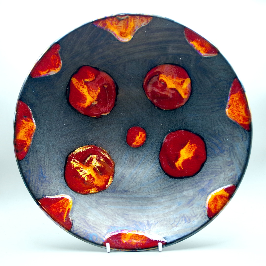 POOLE Art Pottery GALAXY Pattern Living Glaze CHARGER Dish Etsy