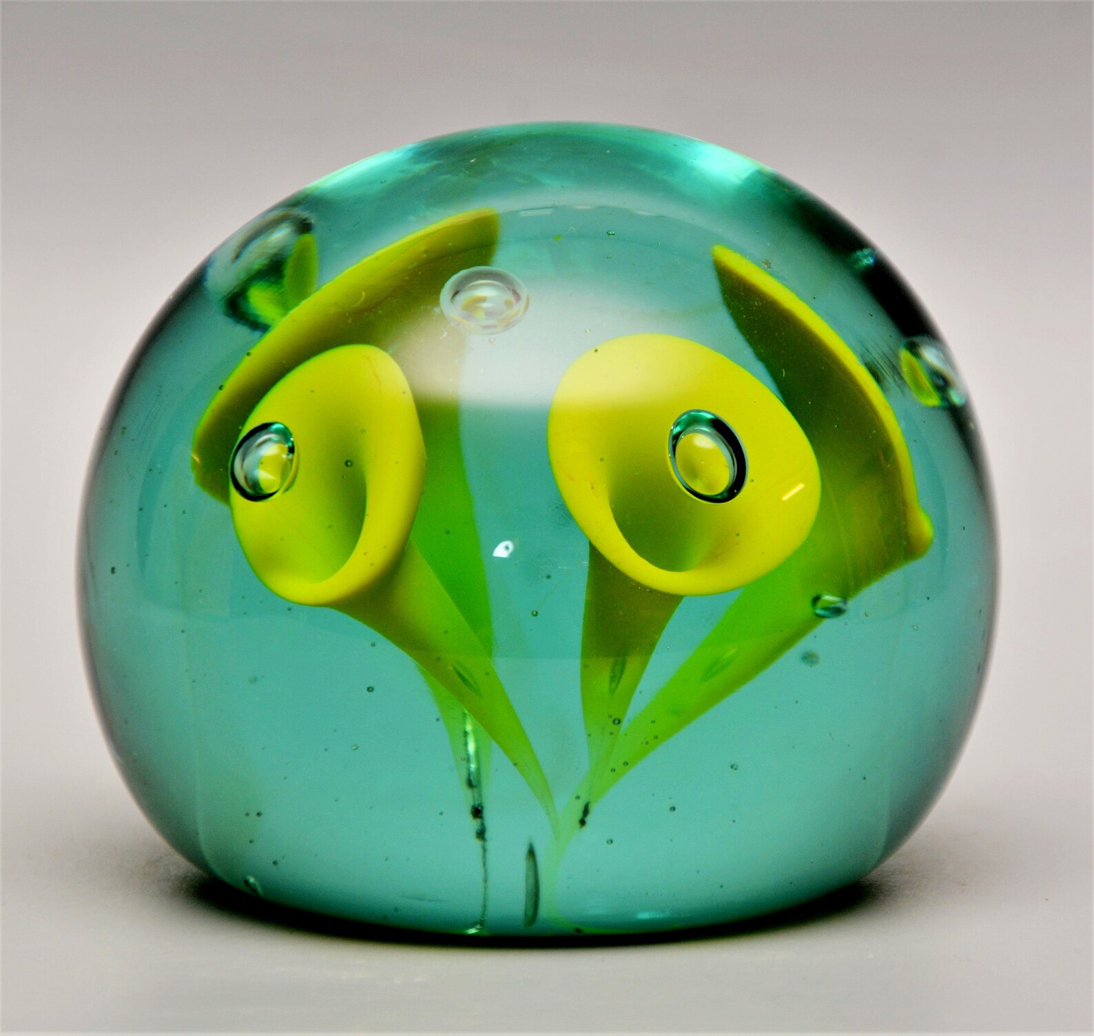 J KILNER Wakefield Victorian Glass Dump Paperweight Yellow Etsy