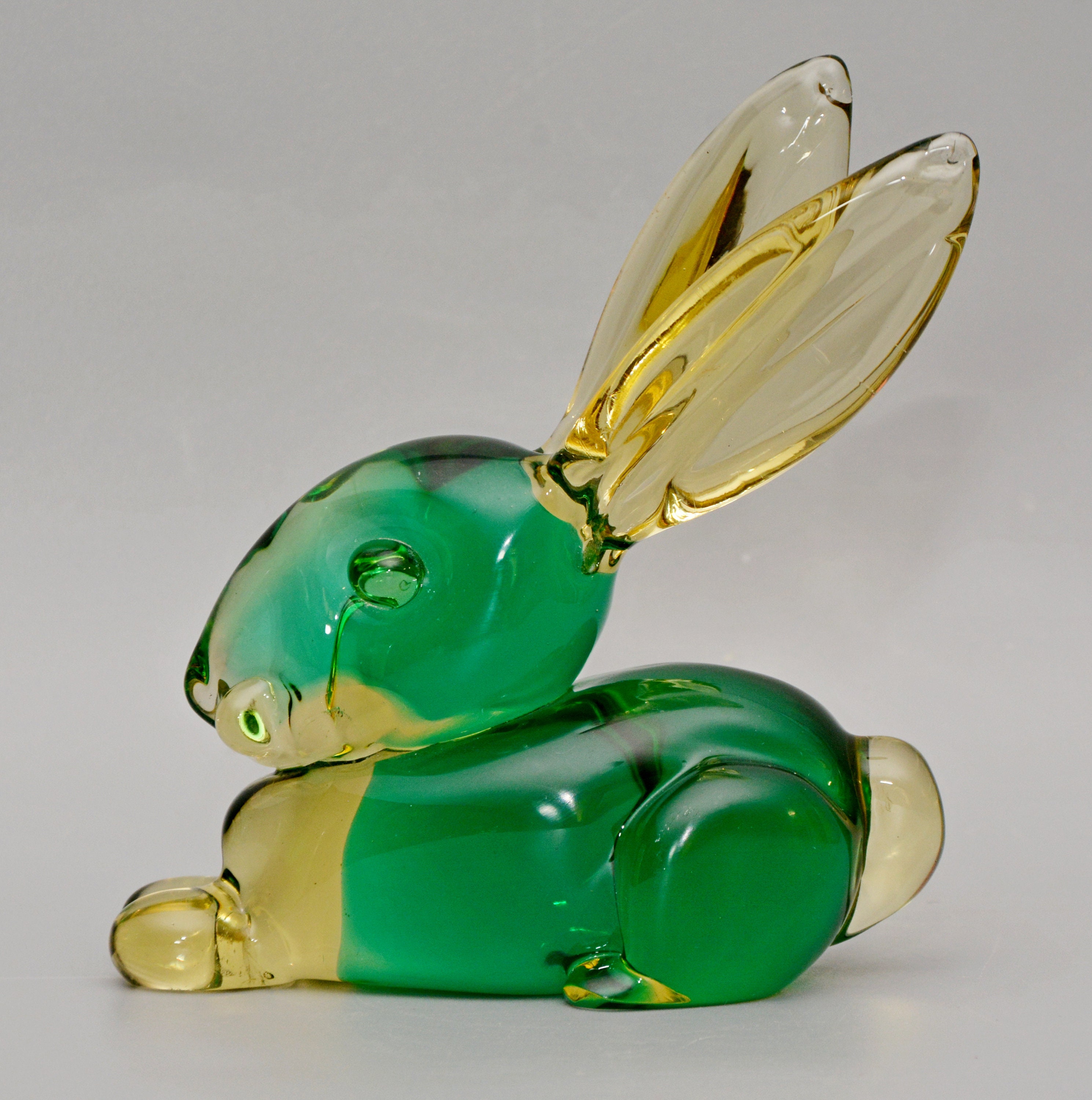 Stunning SOMERSO MURANO Glass Rabbit Paperweight Figurine Etsy
