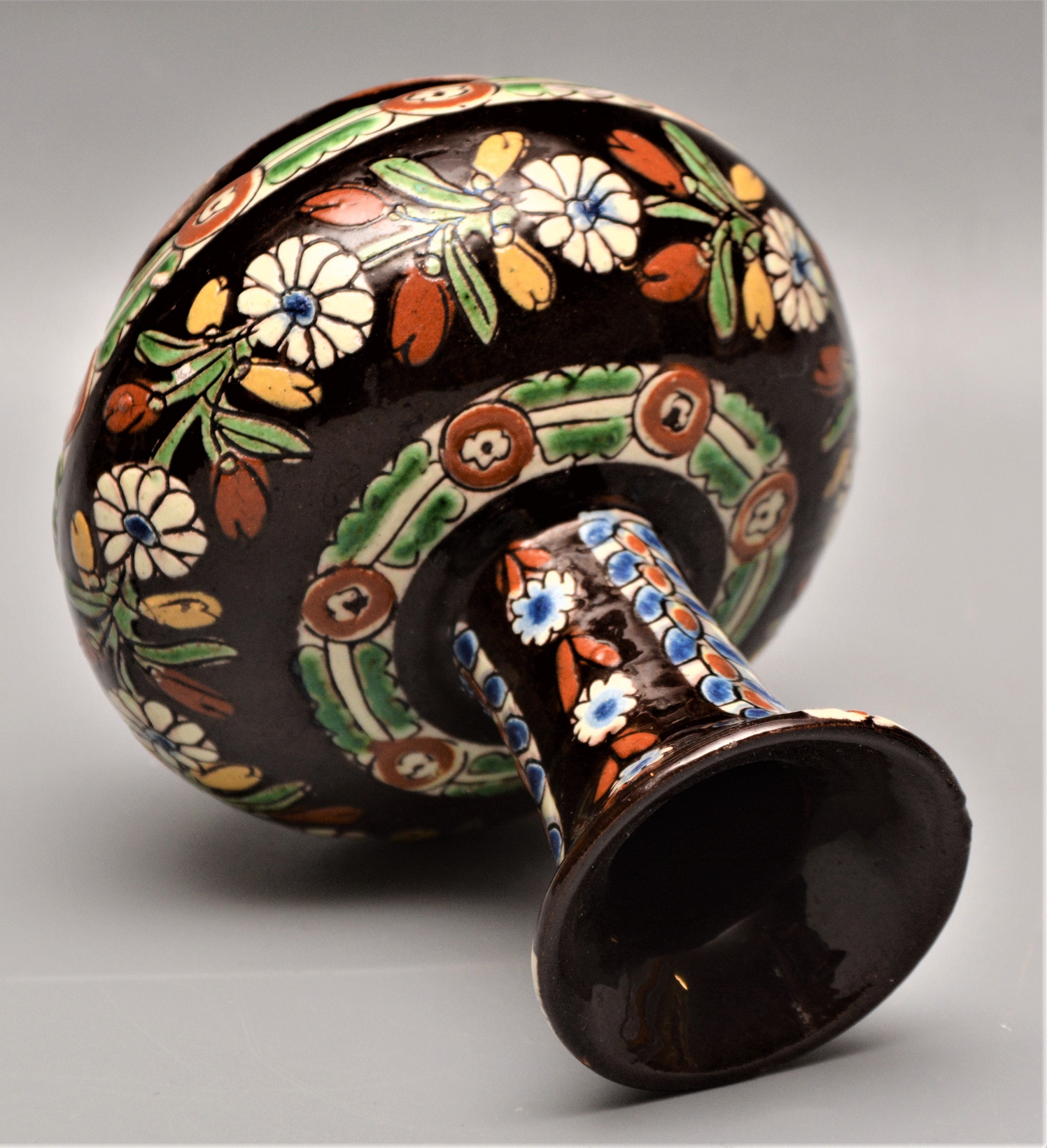 Thoune THUN Swiss Delft Tin Glazed Edelweiss VASE Etsy