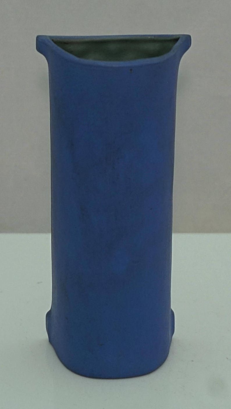 SCHAFER /& VATER Continental GERMAN Bisque Blue and White Parian Vase C1900