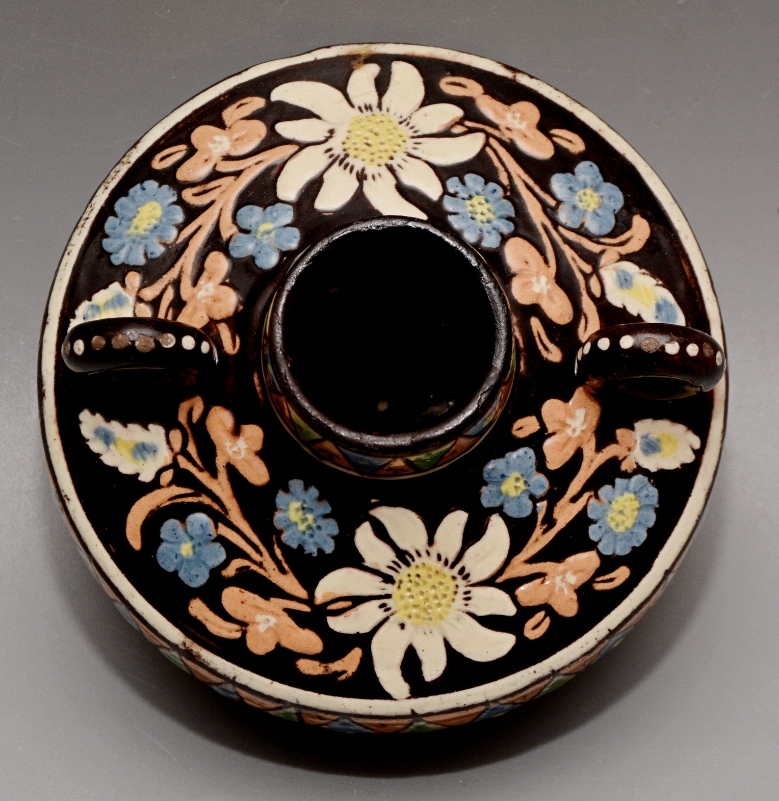 Thun THOUNE Edelweiss SWISS Tin Glazed Art Pottery Squat VASE Etsy