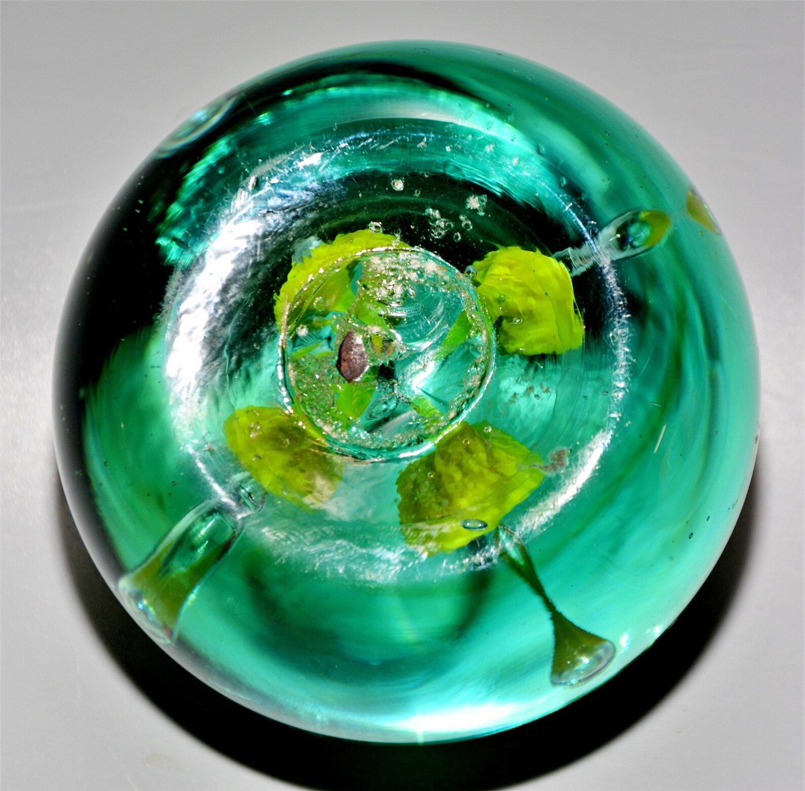 J KILNER Wakefield Victorian Glass Dump Paperweight Yellow Etsy