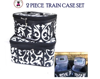 Tartan + Twine 2 Piece Train Case Set Midnight Pierce Black