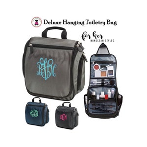 Hanging Toiletry FOR HER with Monogram-Deluxe Hanging Travel/Toiletry Bag-Free Ship/Gift for Her/Grad Gift/Bridesmaid Gift/Travel Bag