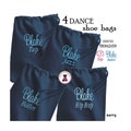 Dancer Set of 4 Travel Shoe Bags-Navy-FREE SHIP/Dancer Travel Shoe Bags/Dancer Shoe Storage/Dancer Gift/Dance Class Shoe Bag