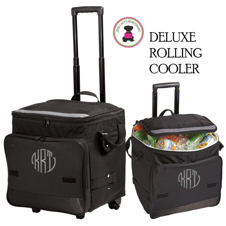 Rolling Cooler w FOR HER Monogram-Deluxe Large Cooler-Free Ship.Boat Cooler.Bridal Shower Gift.Travel Cooler.Grad Gift.Tailgate Cooler image 5