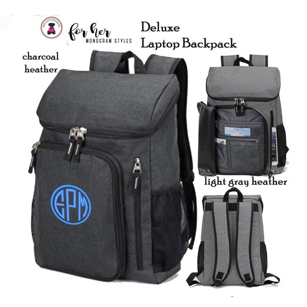FOR HER Monogrammed Deluxe Laptop Backpack-Free Ship-Travel /Back to School/Travel Backpack /College Bag/Grad Gift/ Teacher Gift/Coach Gift
