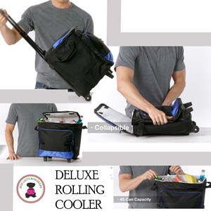 Rolling Cooler w FOR HER Monogram-Deluxe Large Cooler-Free Ship.Boat Cooler.Bridal Shower Gift.Travel Cooler.Grad Gift.Tailgate Cooler image 4